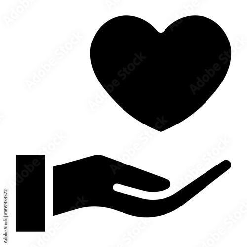 Kindness icon glyph style vector illustration