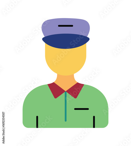 Modern Avatar of Person in Uniform and Cap Vector Icon