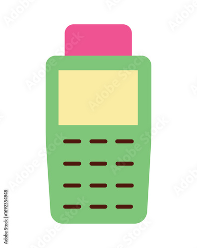 Modern POS Terminal for Card Payment Vector Icon