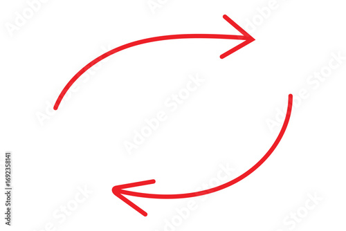 Hand drawn arrow icon vector, doodle drawn two arrow pointing up down direction for highlight and emphasize vector illustration
