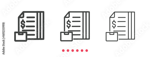 Shipping cost icon. Thin line icon vector