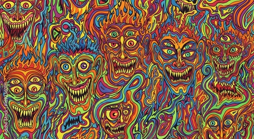 Multicolored psychedelic fractal pattern