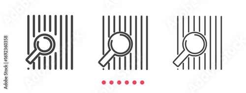 Barcode icon. Thin line icon vector