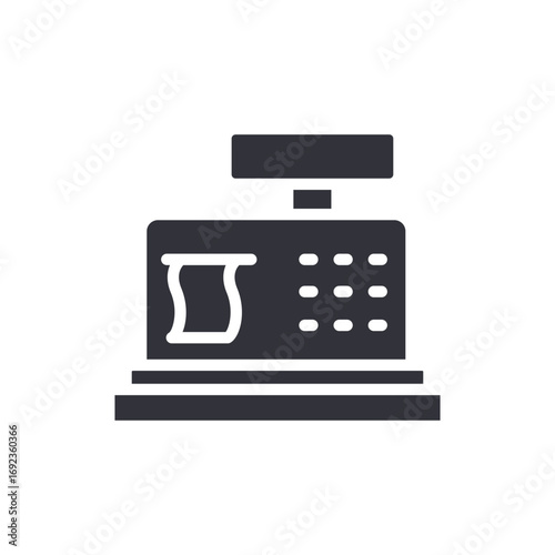 Stylized Rendering Of A Modern Cash Register With Sleek Lines And Simplified Elements