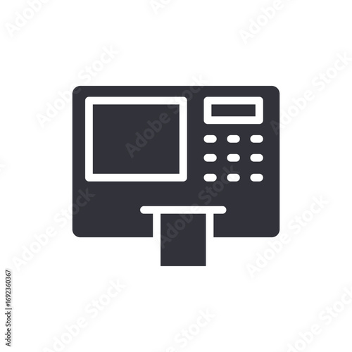 Simple Automated Teller Machine Depiction For Financial Transaction Purposes And Services