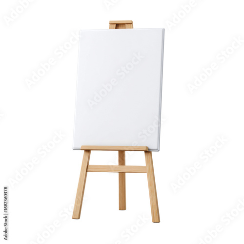 Empty Blank Canvas on Wooden Easel Ready for Artistic Creations and Creative Expression in a Studio Environment