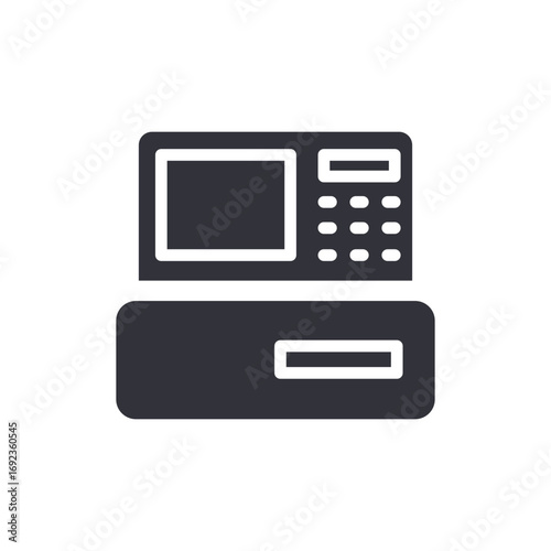 Automated Teller Machine Symbol Expressing Financial Transactions And Banking Services
