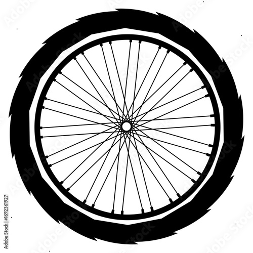 vector bike wheel black silhouette