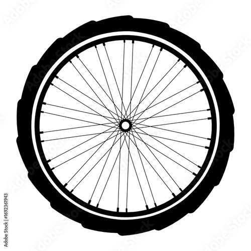 vector bike wheel black silhouette