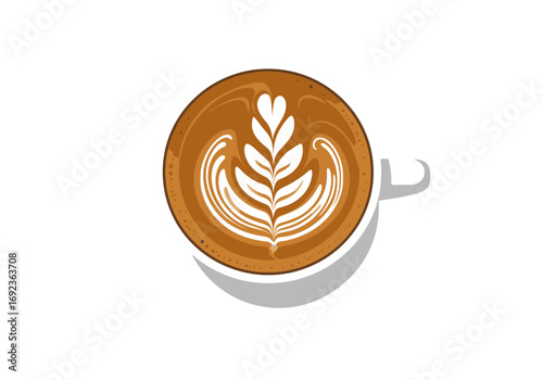 Latte Art A Delicious Cup of Coffee with Stunning Rosette Design