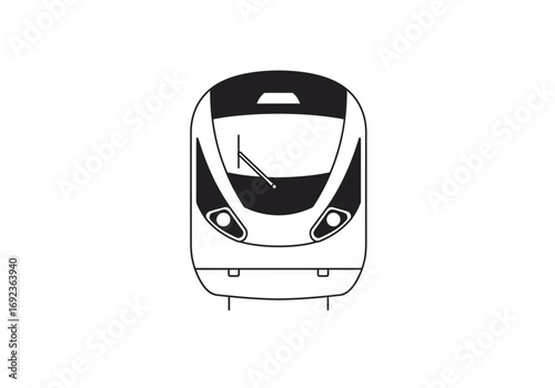 Detailed isometric illustration of a modern passenger jet airliner on the ground. Vector graphic representing commercial aviation, air travel, and transportation