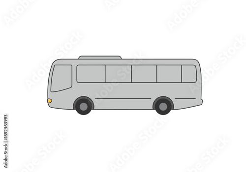 Simple Bus Icon in Gray - Transportation Graphic