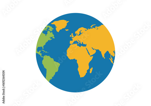Illustrated World Map Displaying Continents for Educational Purposes