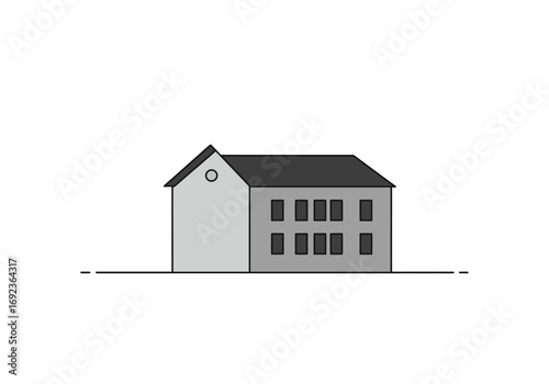 Minimalist Building Illustration Architectural Simplicity and Modern Design Aesthetics