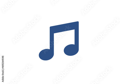 Abstract blue musical note icon representing the universal language of music and rhythm, perfect for artistic and creative concepts