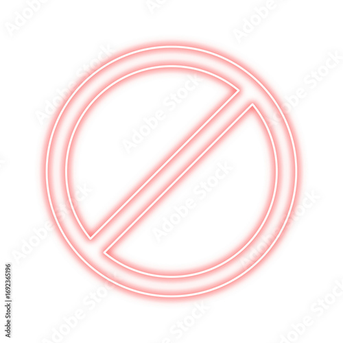 Free Download Prohibited neon glowing sign on a transparent background.  - GFXLoad