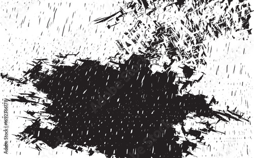 Abstract black and white grunge background featuring scratches, dust, and rough details.