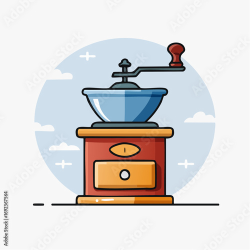 Vintage Coffee Grinder Illustration