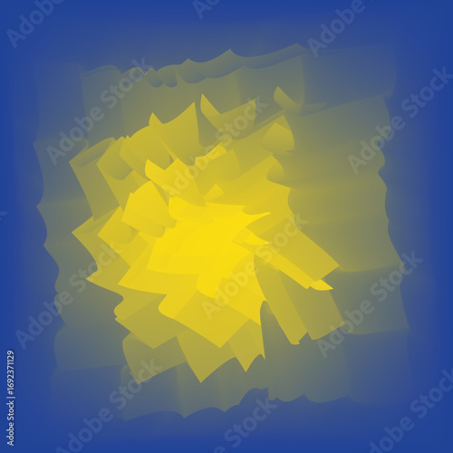 Radiant Burst Gradient – Abstract Energy Explosion with Blue and Yellow Contrast