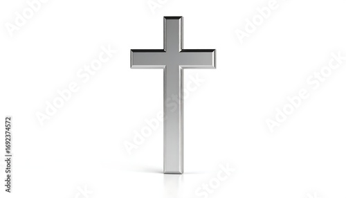 Silver cross on white background (1)