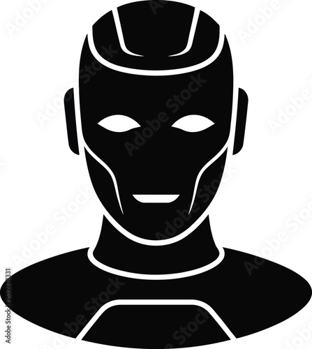 Futuristic humanoid robot silhouette ready for tech and innovation concepts in artificial intelligence designs