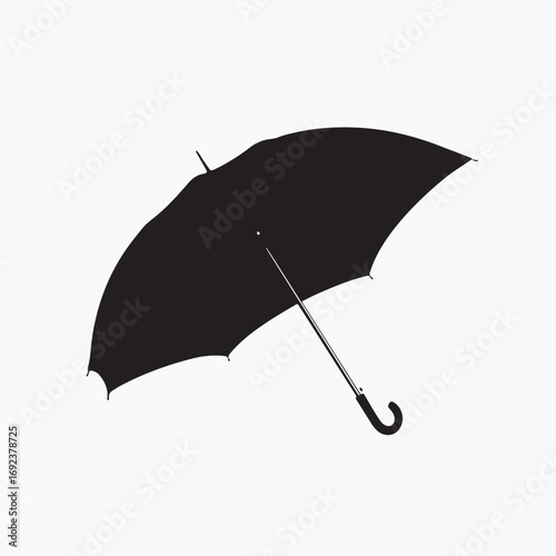 black umbrella isolated on white