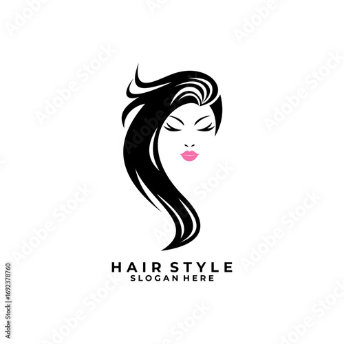 Hair style logo design vector template. Hair Beauty treatment logo design icon
