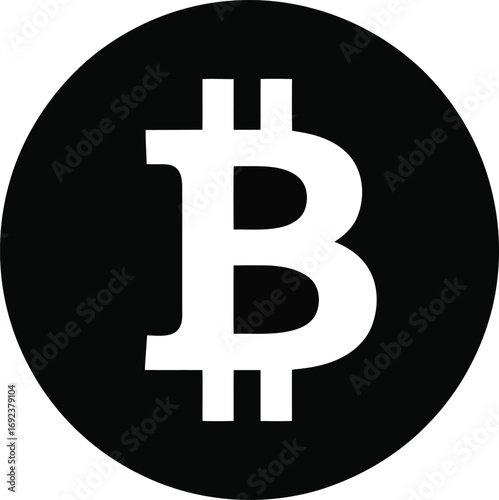 Bitcoin symbol shines in minimalist design, representing digital currency and blockchain technology success