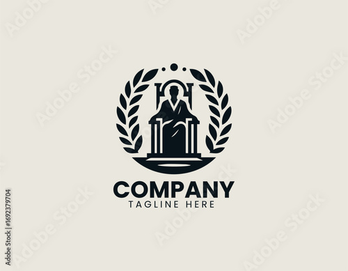 Pharaoh head illustrated as majestic vector logo in traditional ancient Egyptian royal design style