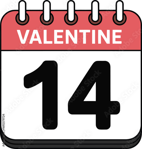 Remember Valentine's Day February 14th with this helpful calendar reminder, never forget love day again