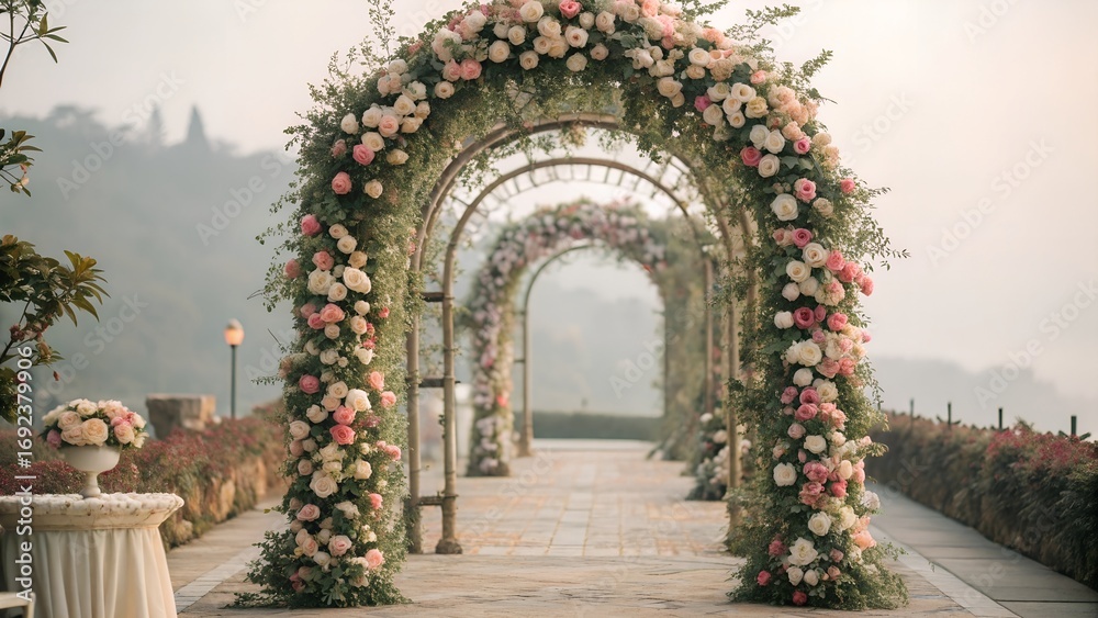 Fototapeta premium Elegant floral archway.