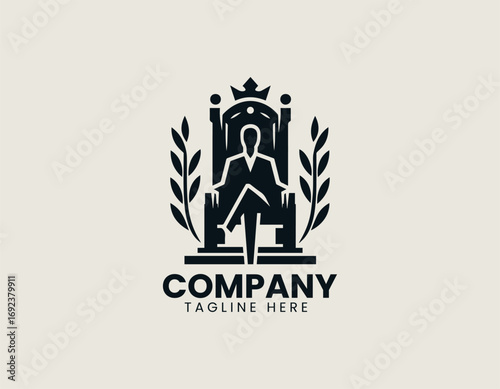 Pharaoh head illustrated as majestic vector logo in traditional ancient Egyptian royal design style