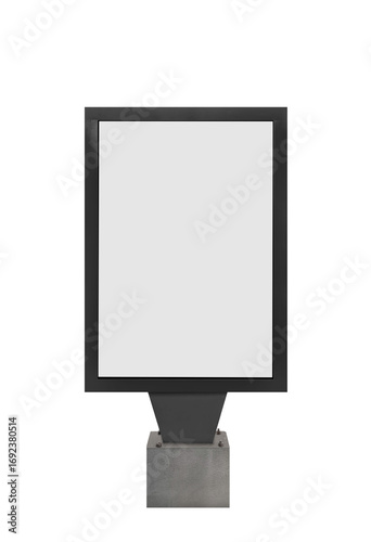 Outdoor black frame billboard model for displaying advertisements on the display screen PNG transparent.