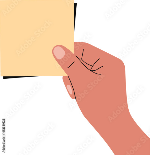 Hand holding a blank note ready for your text, perfect for announcements or messages, add your own words