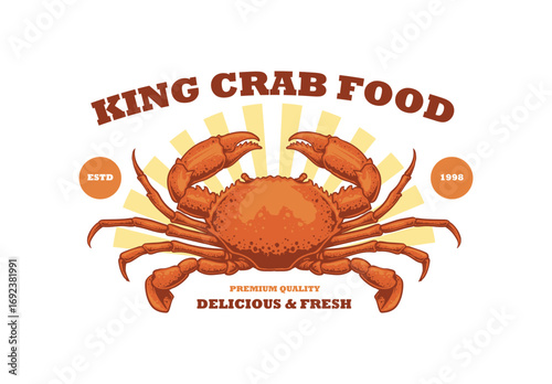 crab hand drawn for logo