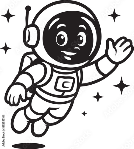 Retro astronaut illustration
