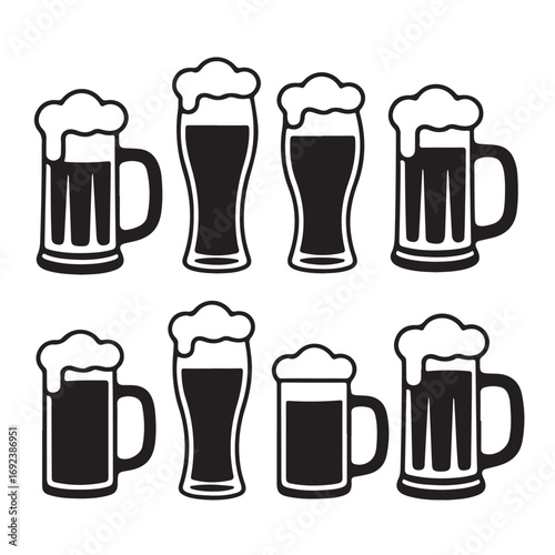 set of beer bottles vector