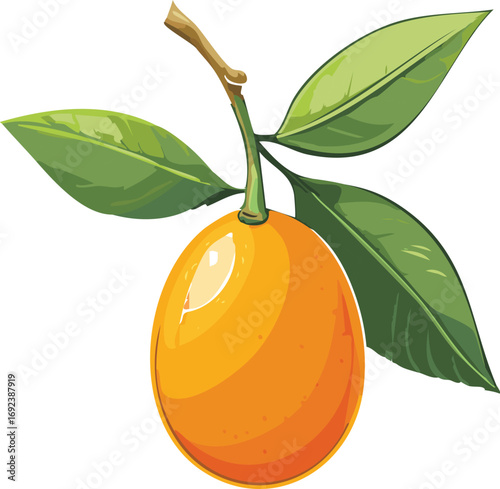 Orange with leaves