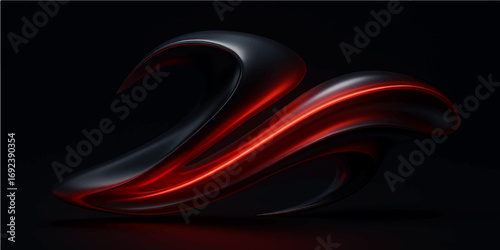 Dynamic fractal fire lines glow against a black backdrop, creating a vibrant red smoke wave effect