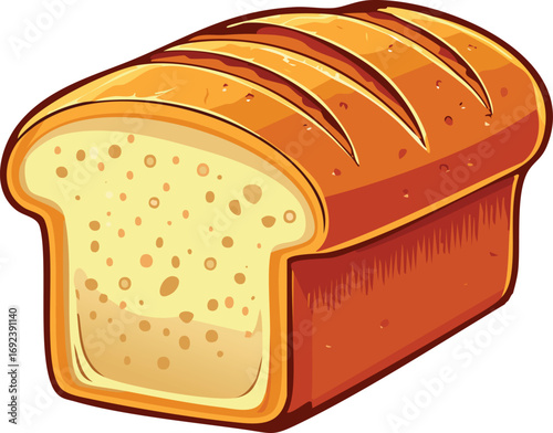 Sliced loaf of bread