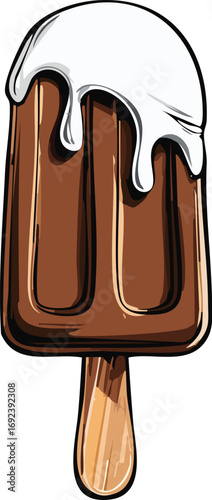 Chocolate Popsicle with White Coating