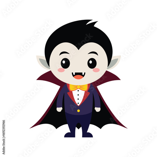 Cute Cartoon Vampire Boy Illustration.