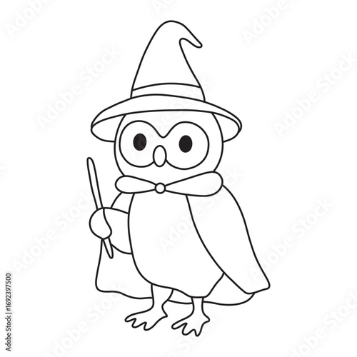 vector illustration of a owl in a hat