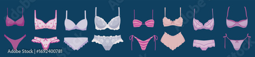 Fashion underwear design template vector bundle set – stylish and versatile templates perfect for apparel design and creative projects.