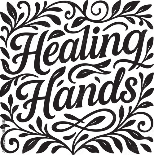 Healing Hands Flourish Typography