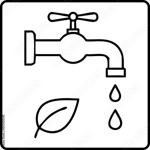 water tap icon, save water