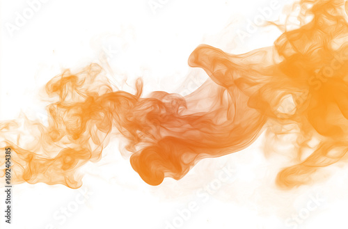 Orange smoke fire frame isolated on transparent or white background, featuring colorful smoke and fog overlay, ideal for design, decoration, graphics, and artistic projects.