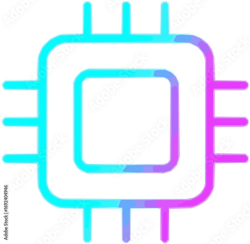 Cybernetic Core: A sleek, stylized illustration of a central processing unit (CPU), symbolizing the core of technological advancement and digital transformation.