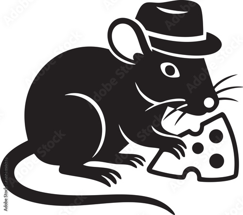 Rat with cheese bite