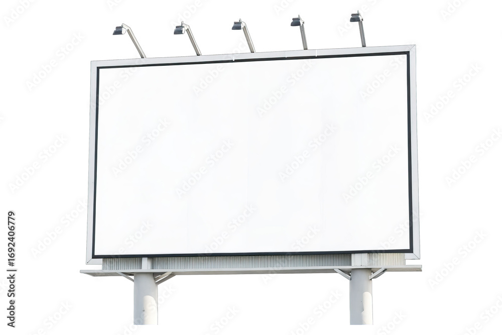 Obraz premium Empty advertising billboard mockup frame concept. Empty billboard for advertising space in an urban environment.